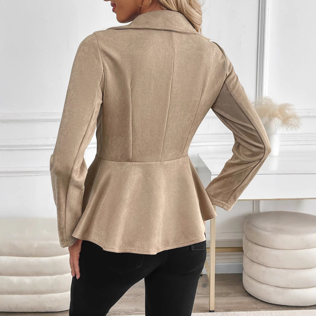 Classic Elegant Suede Coat (Stilvoller Veloursleder-Mantel)