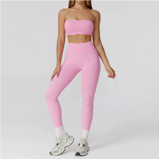 Elegant Back Cutout Fitness Set (Elegantes Fitness-Set Mit Rückenausschnitt)