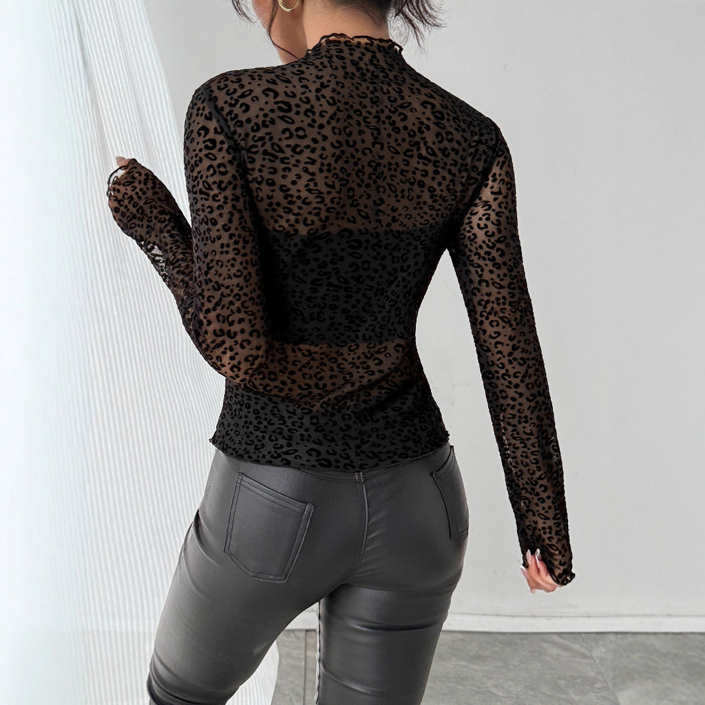 Sexy Sheer Leopard Top (Sexy Transparentes Leoparden-Top)