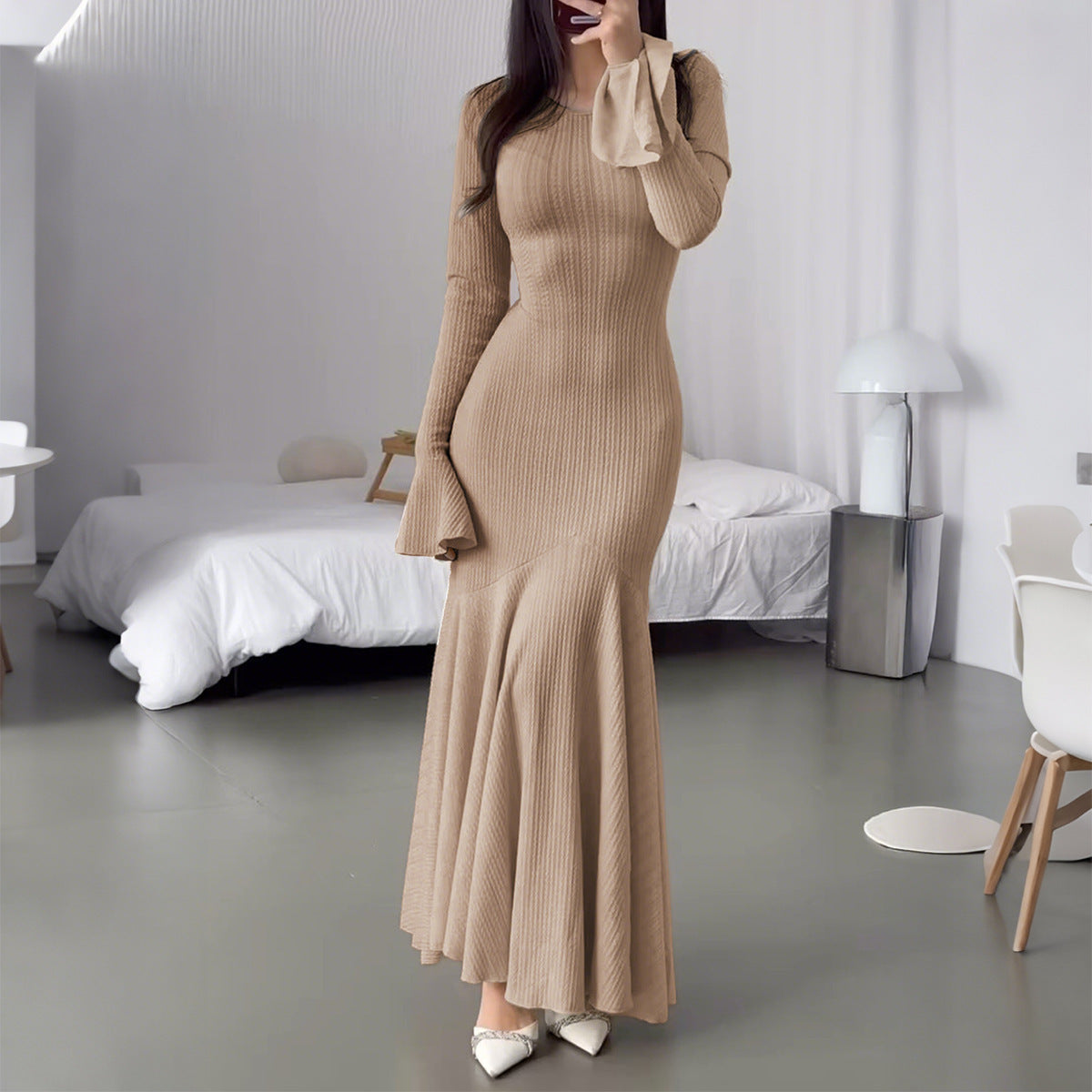 Chic Slim Fit Knit Dress (Stylisches figurbetontes Strickkleid)