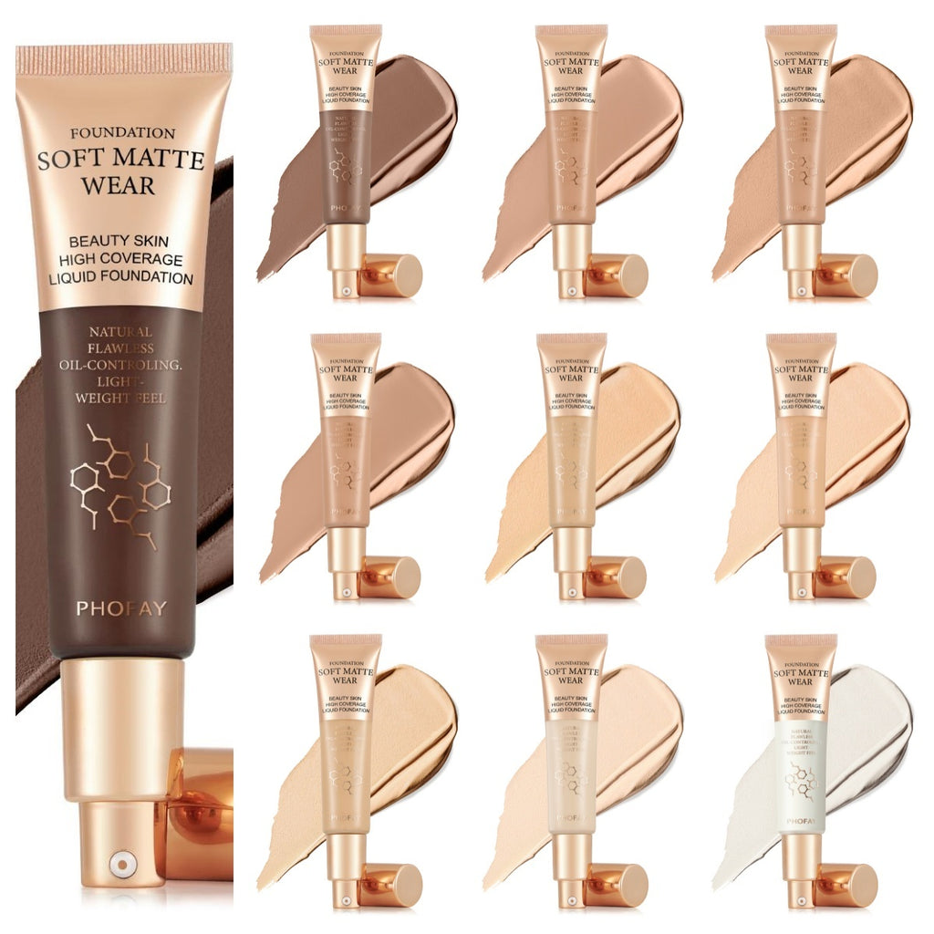 PHOFAY Full Coverage Foundation (Volle Deckkraft Für Ein Glattes, Ebenmäßiges Hautbild Den Ganzen Tag)