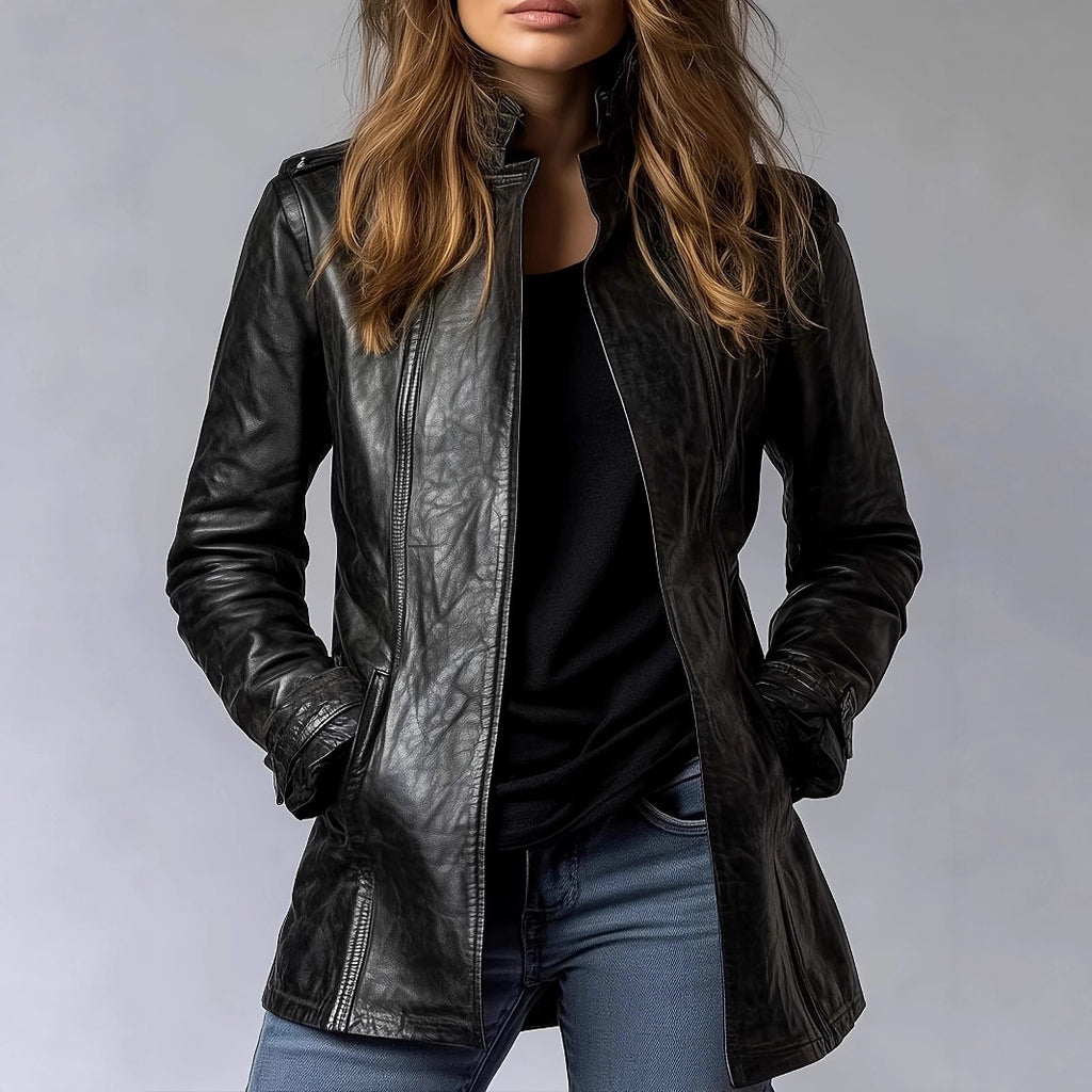 Black Leather Coat (Schwarze Lederjacke)
