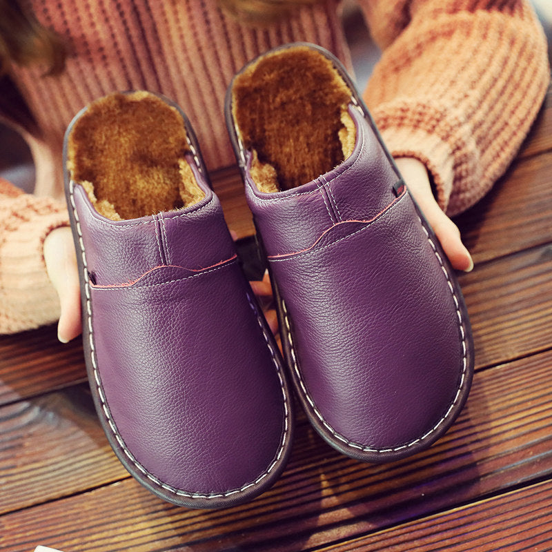 Stylish Waterproof Household Leather Slippers (Stilvolle Wasserdichte Hausschuhe aus Leder)