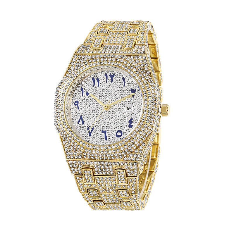 Luxury Watch – Diamonds & Arabic Indices (Luxusuhr mit Diamanten und arabischen Zahlen)