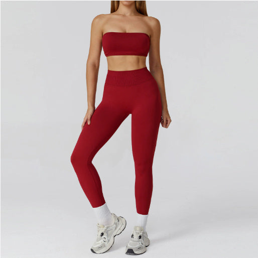 Elegant Back Cutout Fitness Set (Elegantes Fitness-Set Mit Rückenausschnitt)