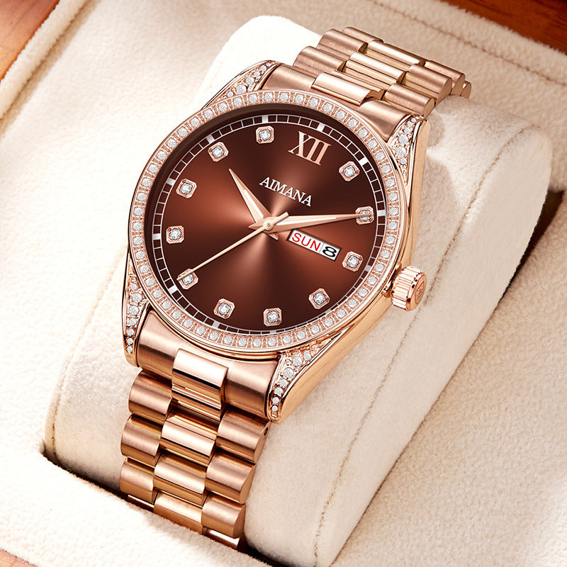 Luxus-Uhr im Designer-Stil mit Diamantzifferblatt (Designer Luxury Watch with Diamond Dial)