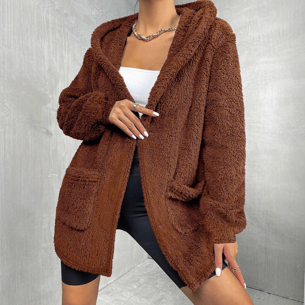 Fashion Hooded Fur Coat (Modischer Kapuzen-Pelzmantel)