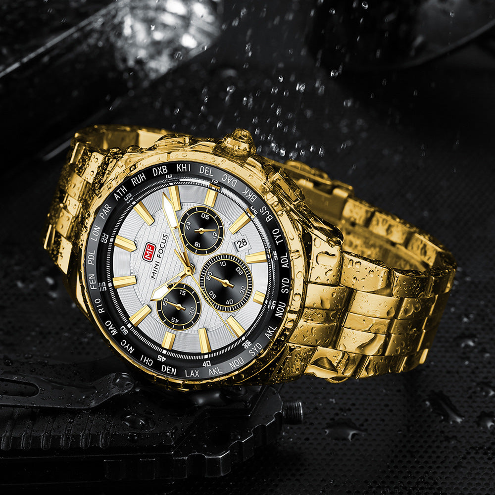 Classic Steel Strap Luminous Quartz Watch (Klassische Quarzuhr mit Edelstahlarmband und Leuchtzifferblatt)