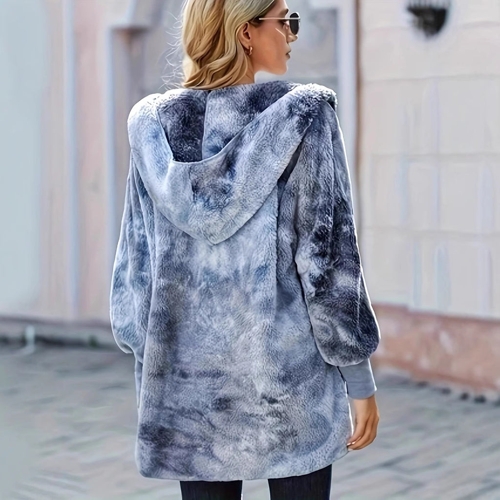 Chic Hooded Faux Fur Coat (Kunstpelzmantel mit Kapuze)