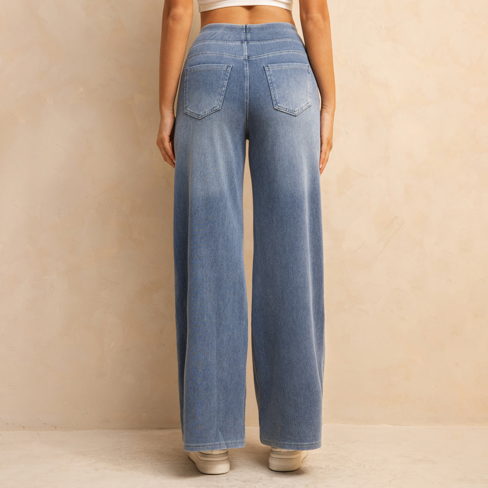 Blue Wide-leg Jeans With Flare Cut (Blaue Lockere Jeans)