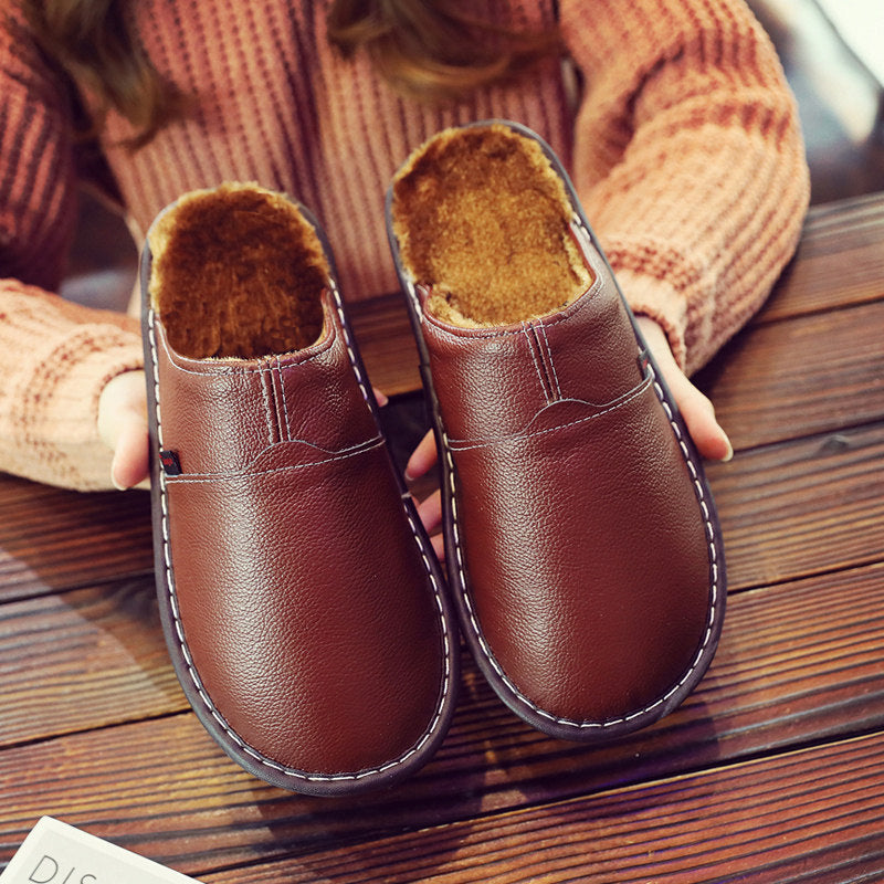 Stylish Waterproof Household Leather Slippers (Stilvolle Wasserdichte Hausschuhe aus Leder)
