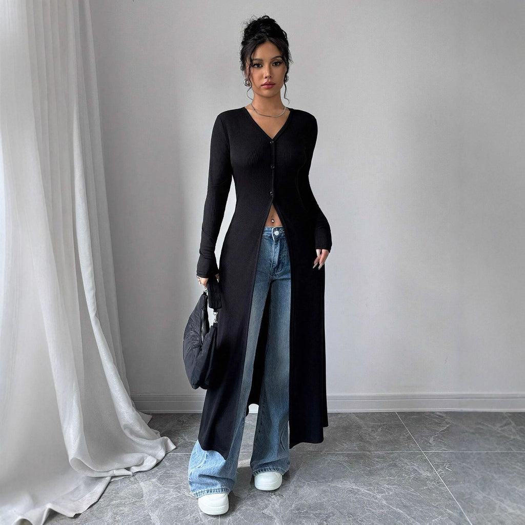 Longline Slim Fit Top (Figurbetontes Langes Top)