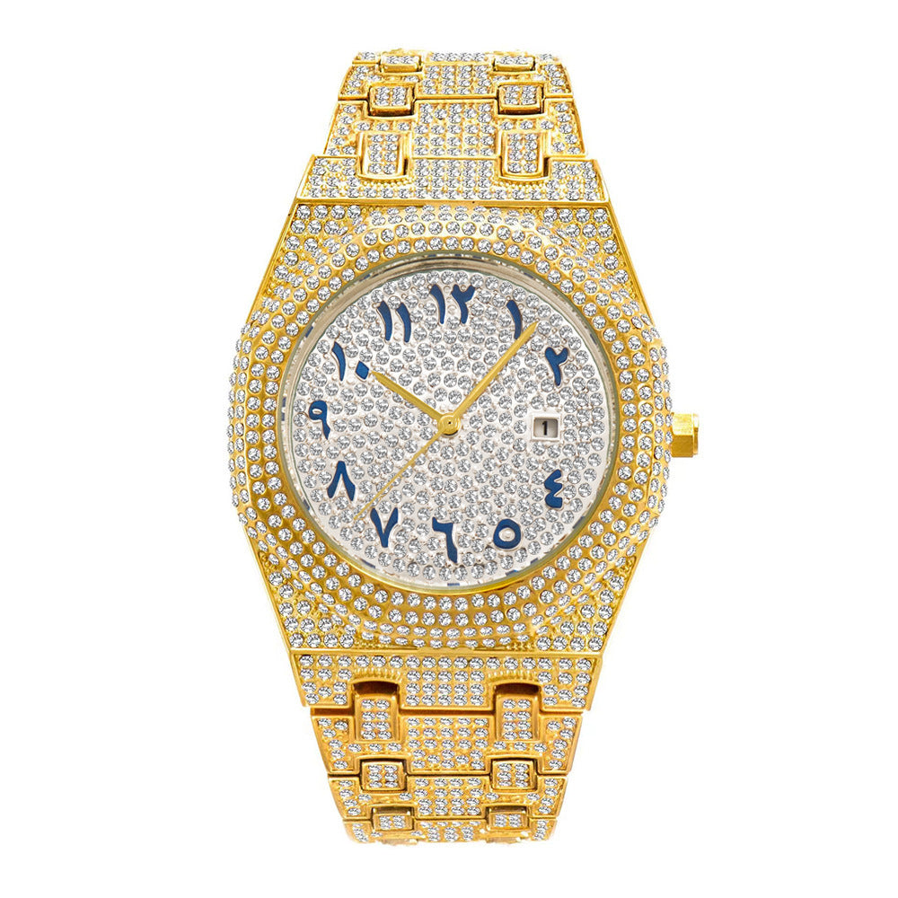Luxury Watch – Diamonds & Arabic Indices (Luxusuhr mit Diamanten und arabischen Zahlen)
