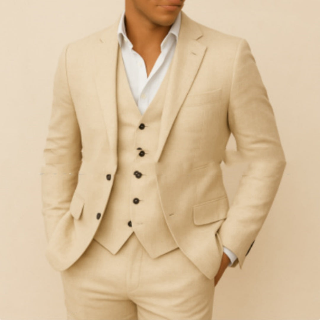 Modern Three-Piece Suit – Relaxed Business Fit (Modernes Dreiteiler-Suit – Lässiger Business-Schnitt, Stilvoll & Elegant)