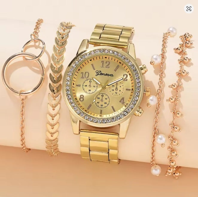 Elegant Watch with Jewelry Bracelet (Elegante Uhr mit Edelschmuck)