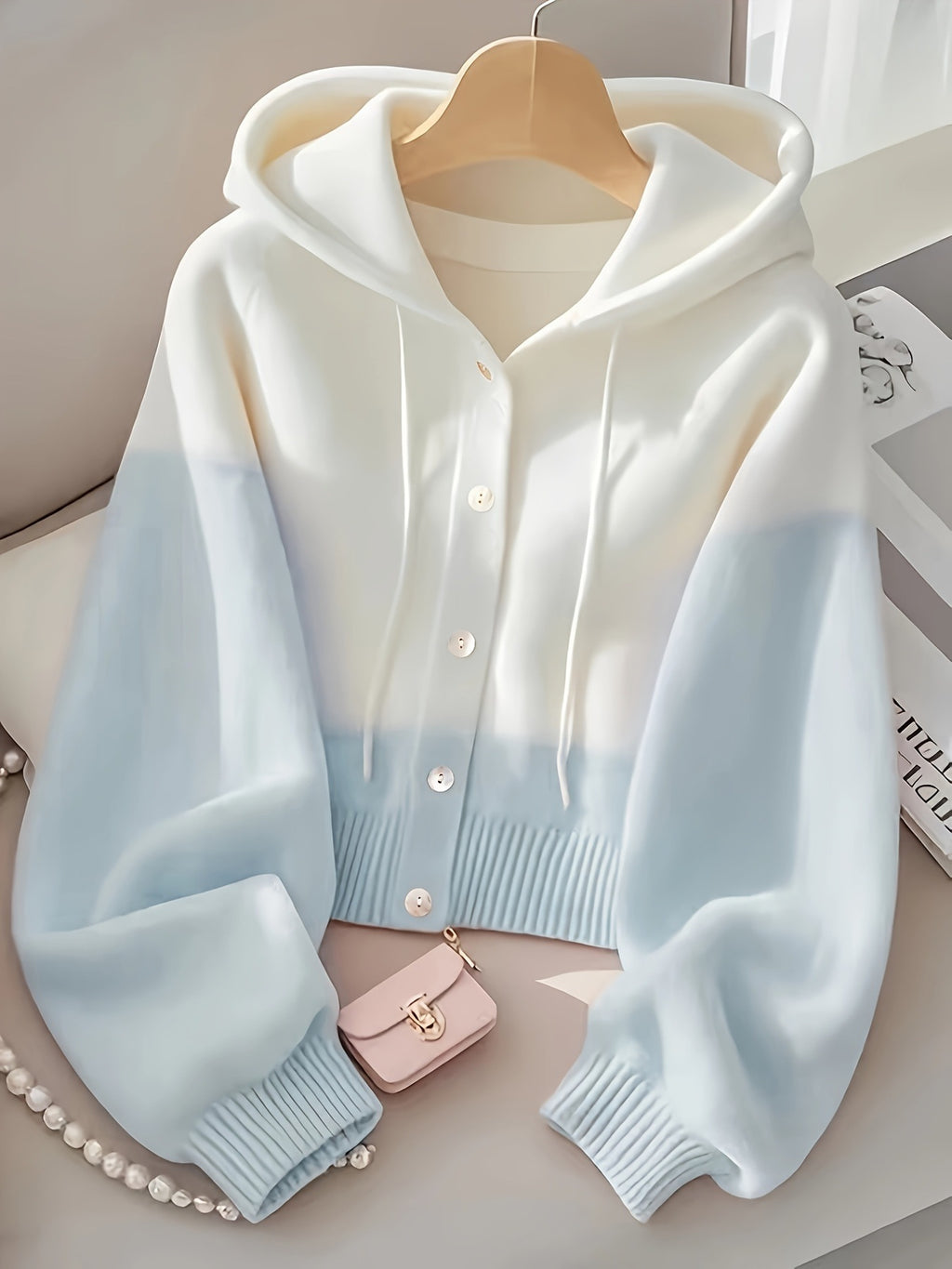 Casual Hooded Knit Top (Stylisches Kapuzen-Stricktop)