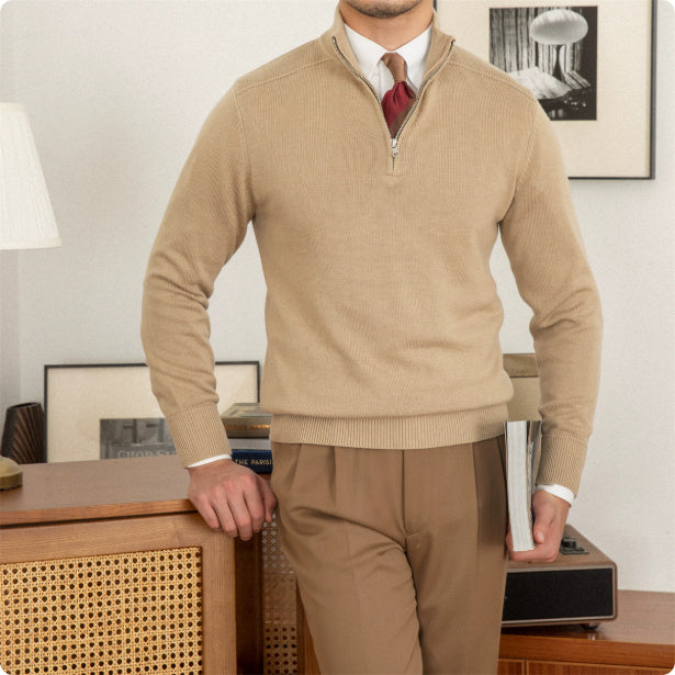 Classic Wool Pullover with Stand Collar (Klassischer Wollpullover mit Stehkragen)