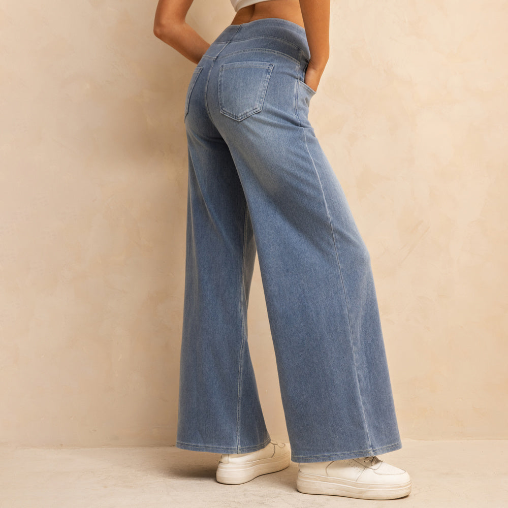 Blue Wide-leg Jeans With Flare Cut (Blaue Lockere Jeans)