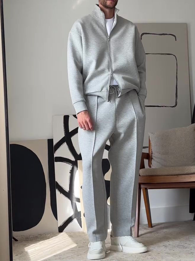 Modern Lounge Set – Zip Jacket & Pants (Modernes Zweiteiler-Set – Zip-Jacke & Hose)