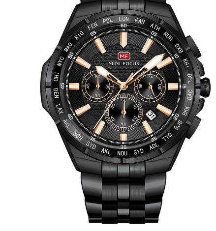 Classic Steel Strap Luminous Quartz Watch (Klassische Quarzuhr mit Edelstahlarmband und Leuchtzifferblatt)