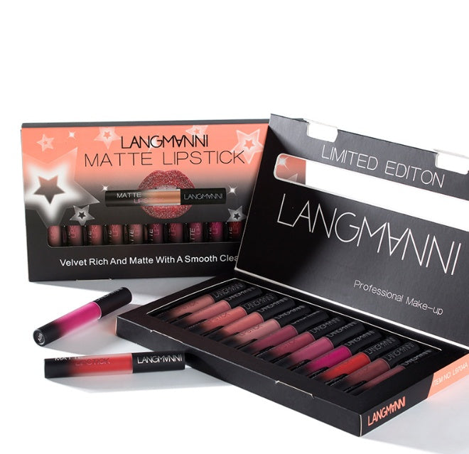 Matte Waterproof Velvet Lipstick Set (Mattes, Wasserfestes Samt-Lippenstift-Set)