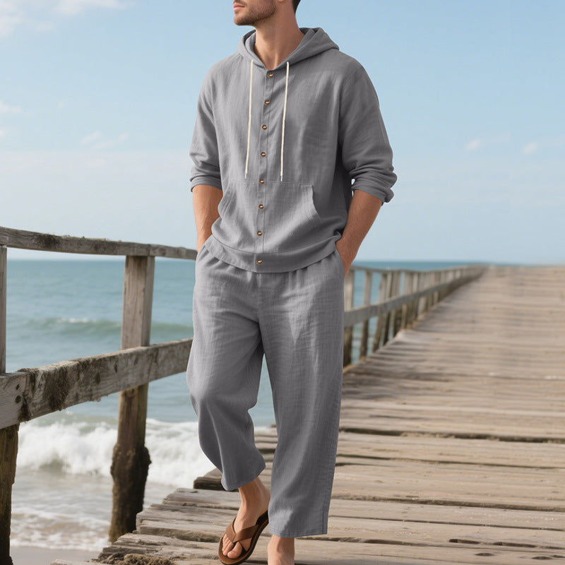 Relaxed Hoodie Shirt & Trousers Set (Lässiges Hoodie-Set – Kapuzenshirt und Hose Im Entspannten Stil)